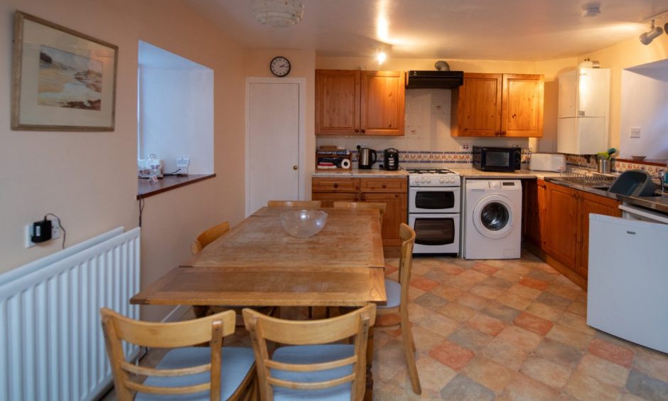 The open-plan kitchen in one of the cottages at Portsoy harbour.