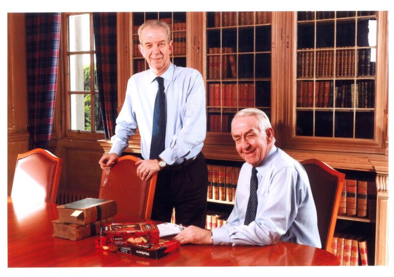 Sir Jim Walker and his brother, Joe Walker, former joint managing directors of Walker's Shortbread.