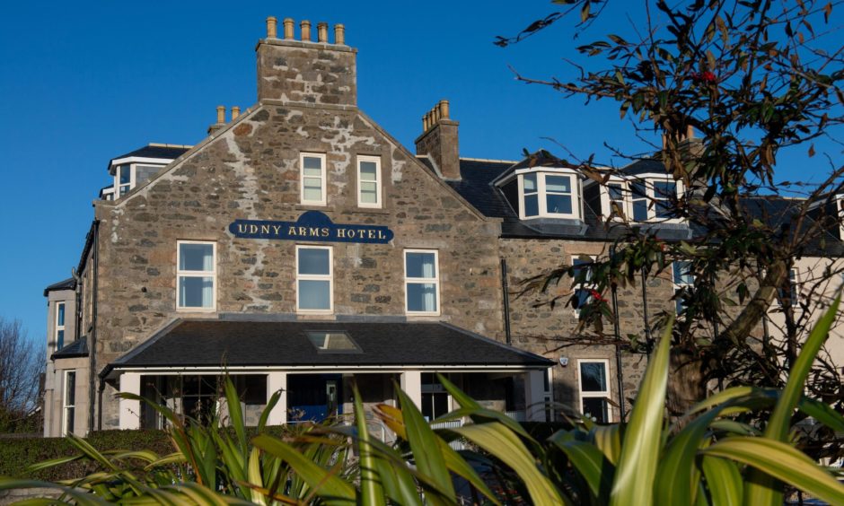 Exterior of the Udny Arms Hotel.