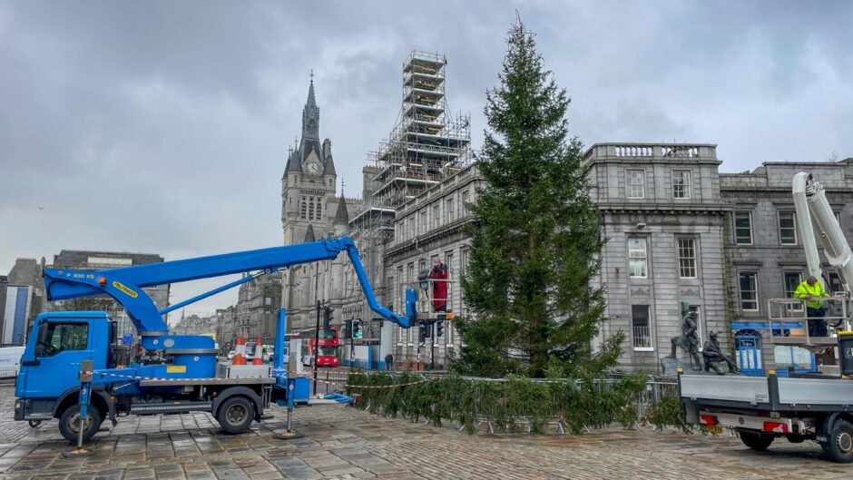 Aberdeen Castlegate Christmas tree.