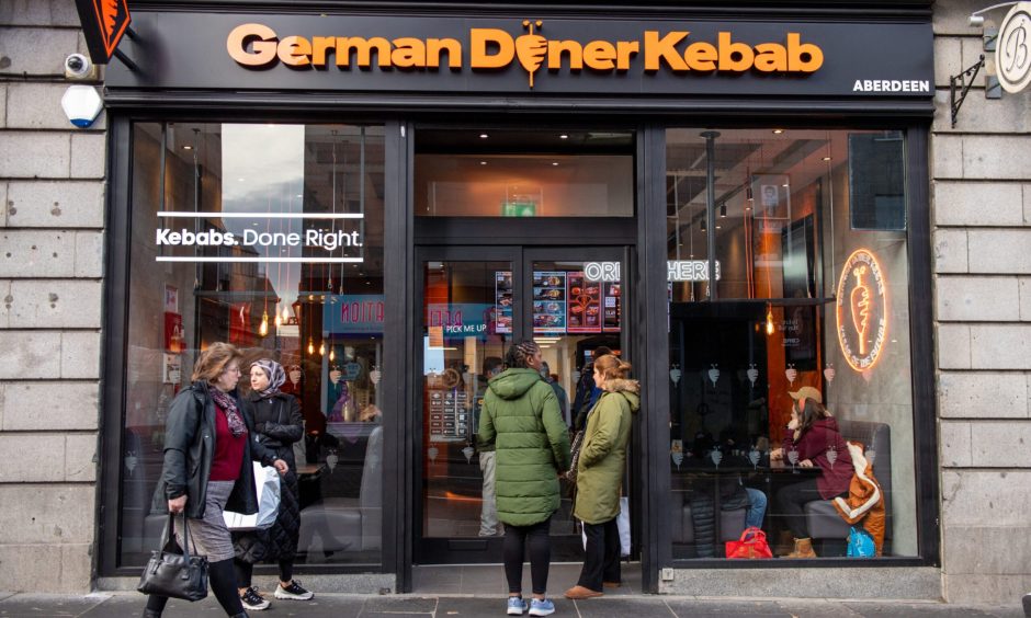 German Doner Kebab in Aberdeen city centre.