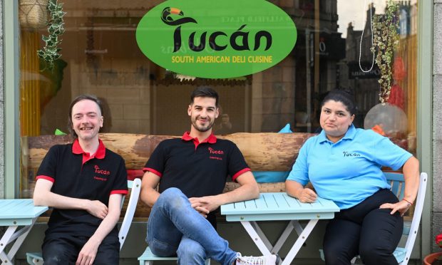 Tucan owners, from left, Adam Marnoch, Sam Dagostim and Marcia Ramirez. Image: Kami Thomson/DC Thomson