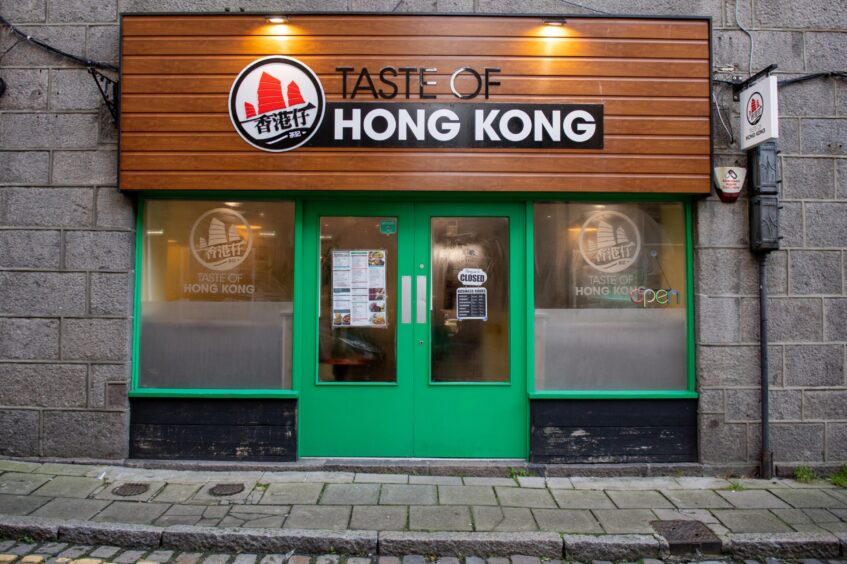 An external shot of Taste of Hong Kong on Adelphi Lane in Aberdeen. 