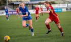 Aberdeen forward Hannah Stewart in action against Spartans in a SWPL match