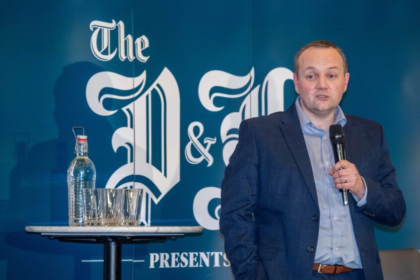 Press and Journal/Evening Express editor Craig Walker introduces the subscribers' event reflecting on Aberdeen's 2007/08 Uefa Cup run. Image: Kami Thomson/DC Thomson.