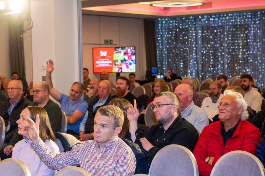 After host Ryan Cryle's initial chat, Press and Journal and Evening Express readers had the chance to put their questions to former Aberdeen players Lee Miller, Derek Young, Josh Walker and Jamie Smith. Image: Kami Thomson/DC Thomson.