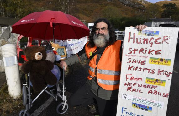Charity founder John Bryden pictured on day 4 of his hunger strike