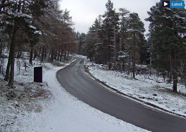 Lecht Road transformed into a winter wonderland following an evening of heavy snow. 