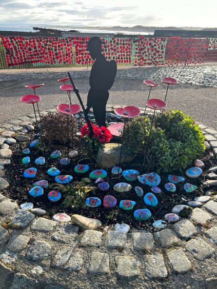 Staff and pupils at St Gerardine's Primary created beautifully painted stones for inclusion in Lossiemouth's annual Remembrance Tribute. 