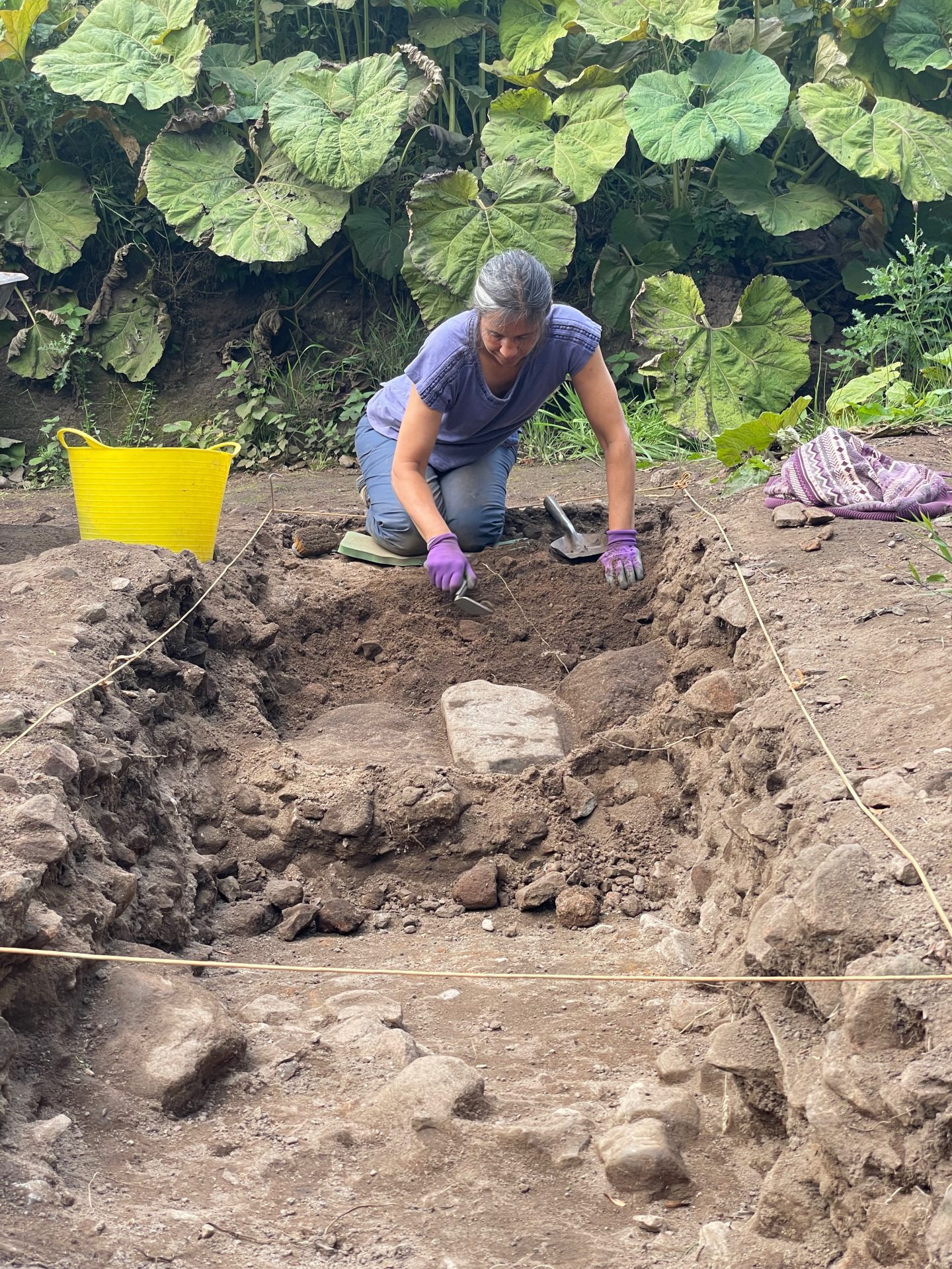 Premala Fawcett at the Buchan dig site.