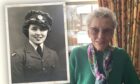 Mary Forbes of Aberdeen with a photo of her in the RAF next to her