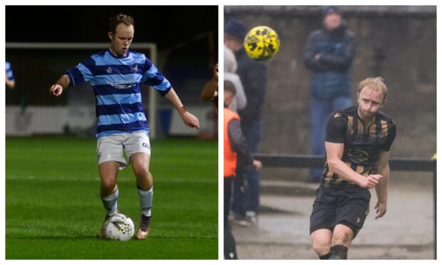 Huntly's Ross Still, right, and Michael Philipson of Banks o' Dee want to reach the Aberdeenshire Shield final.
