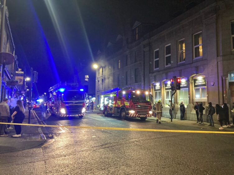 A fire saw homes evacuated on George Street in Aberdeen. 