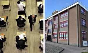 Northfield Academy and students sitting an exam