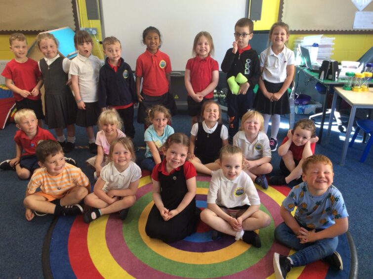 First class of 2023 at Obsdale Primary School in the highlands and islands in three rows