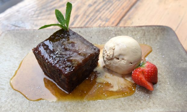 This banana sticky toffee pudding was something special. Image: Sandy McCook / DC Thomson