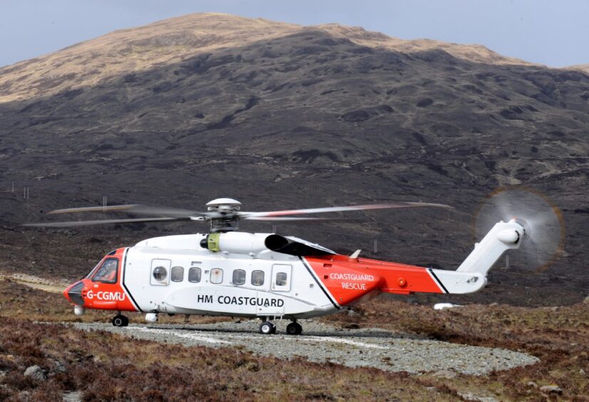 Stornoway Coastguard helicopter.