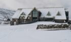 Snow at the Lecht ski centre.