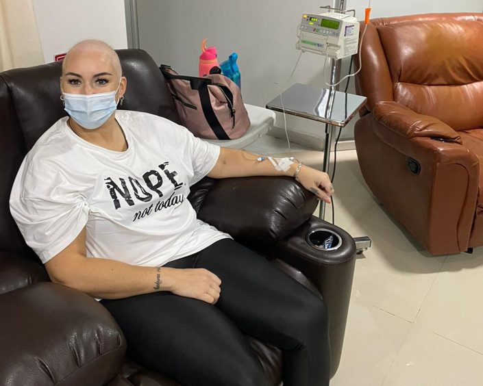 Jade Taylor in Mexico receiving treatment for MS.