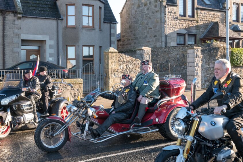 Motorists in Buckie Remembrance Day parade 