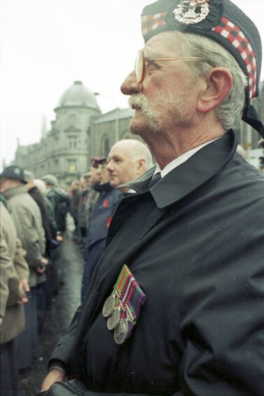 Picture shows; Veterans gather for remembrance day vigils. Aberdeen. Supplied by DCT Archives.
