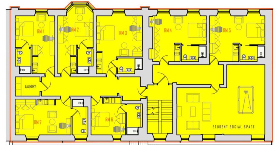 Plans for new students flats at Victoria House.