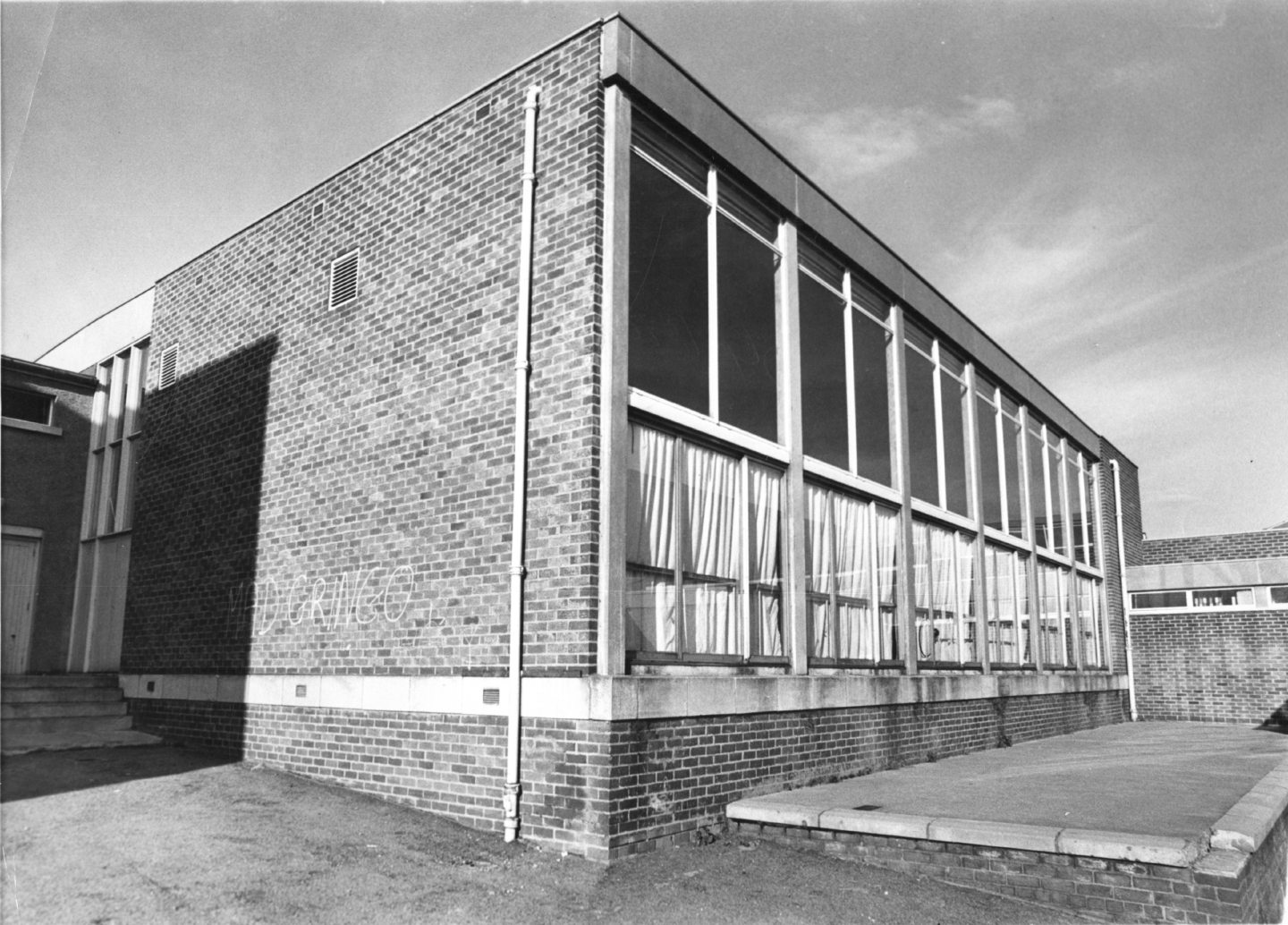 Exterior of Summerhill Academy building that housed the school's swimming pool.
