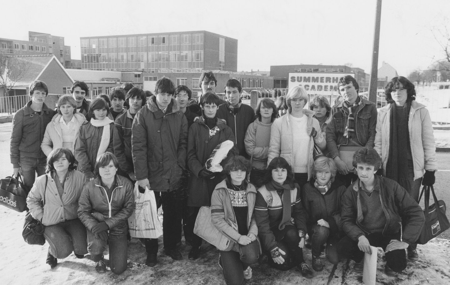 Senior pupils at Summerhill Academy in Aberdeen staged a walkout over a lunchtime lockout in 1981.