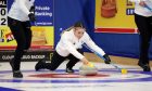 Rebecca Morrison in action at the European Curling Championships.   Supplied by British Curling Date;