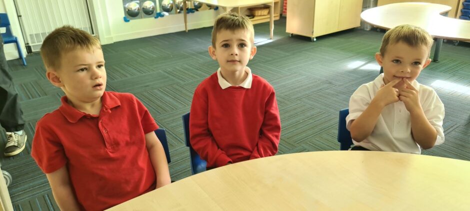 Three school boys at Westfield School in Fraserburgh, they are the first class of 2023 at the aberdeenshire school