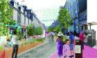 The multi-coloured George Street draft masterplan has been backed by councillors. Image: Aberdeen City Council