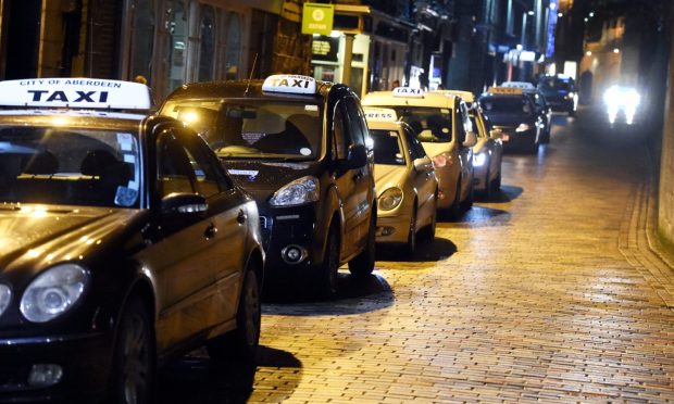 Taxis in Aberdeen.