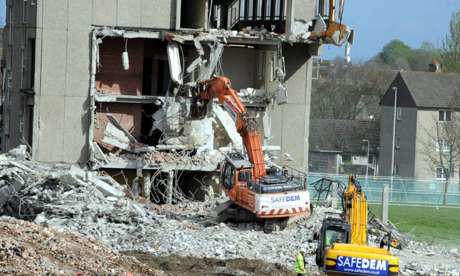 The demolition of the former Sumerhill academy building in 2012. 