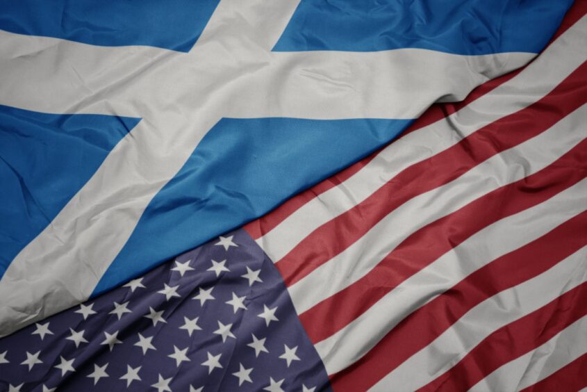 Scottish and US flags