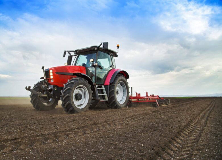 tractor in field