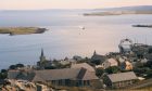 Aerial view of Stromness and Scapa Flow on Orkney islands.