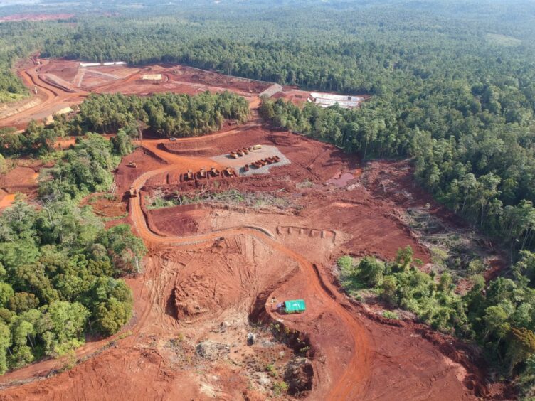 Land clearance for a new nickel mine in Indonesia. 
