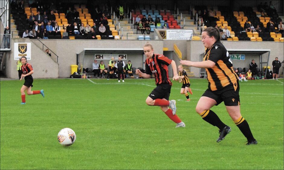 Laura Parsley, pictured, now plays for Huntly having done her ACL at previous club Dundee United.