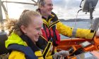 Emma Cato was given the chance to take the helm of Oban lifeboat in the Firth of Lorn alongside Oban lifeboat coxswain Ally Cerexhe.