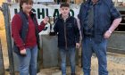 Marion Stevenson, left, and Tom Stevenson, right, presented the Balmacolly Trophy, in memory of their father Tom Stevenson, to Callum Maciver, centre.