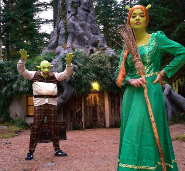 Rita Ora and Taika Waititi as Shrek and Fiona at the Ardverikie Estate airbnb