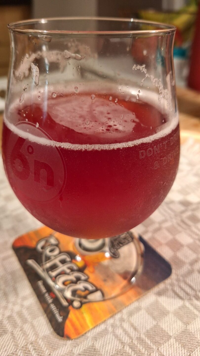 Burnside Brewery's Cloud Berry beer in a glass. 
