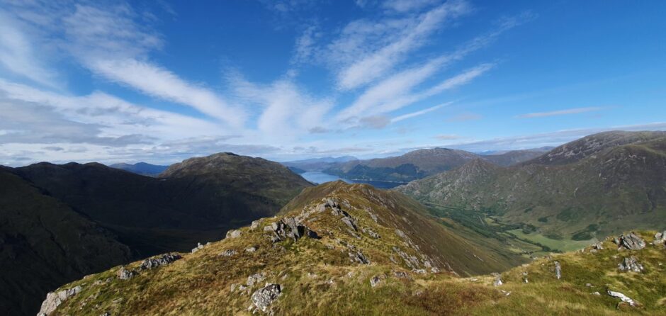 Looking down towards Loch Duich in Glenshiel.