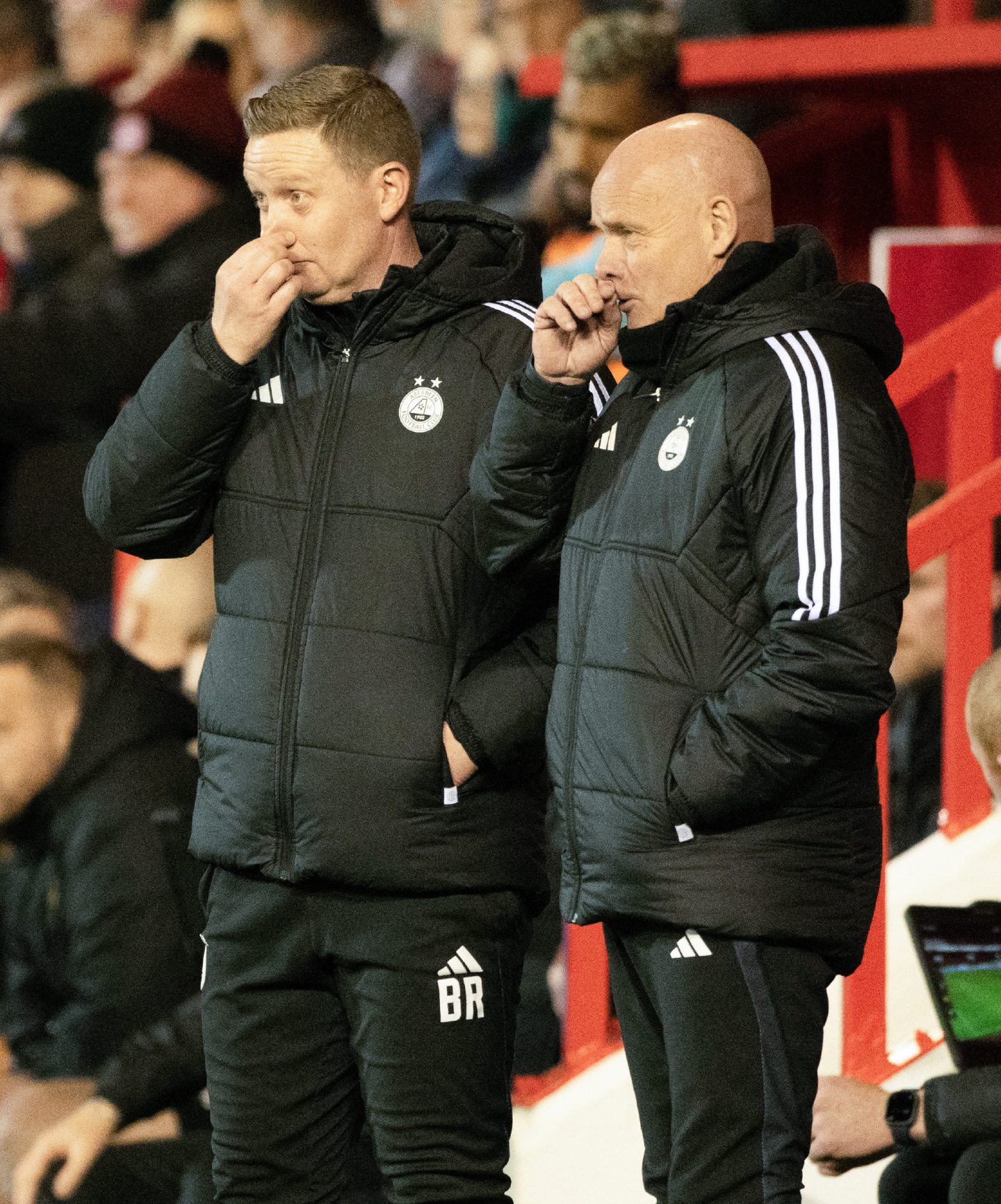 Aberdeen manager Barry Robson and assistant manager Steve Agnew