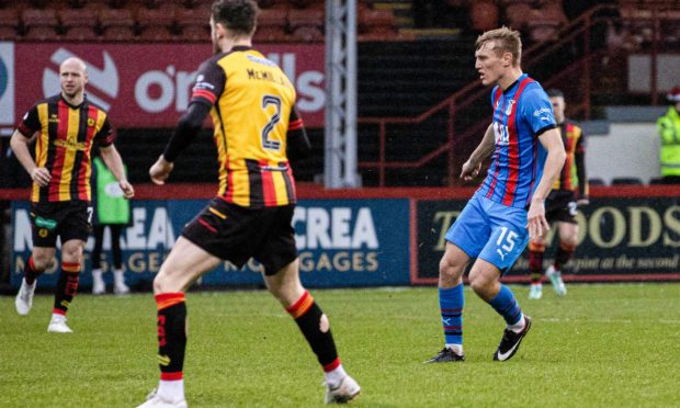 Max Anderson scores his 19-second goal for Inverness Caledonian Thistle at Partick Thistle.