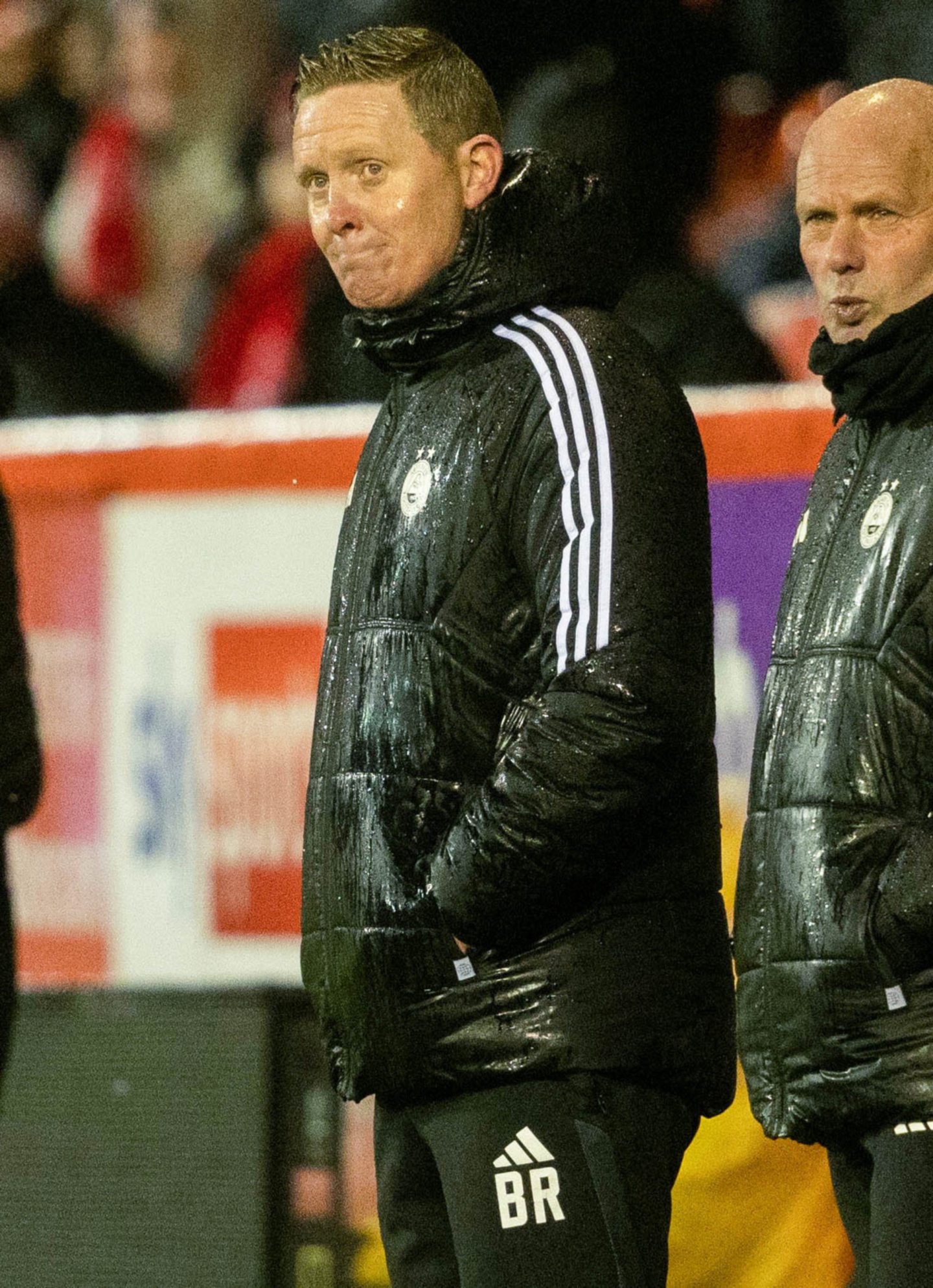 Aberdeen manager Barry Robson looks dejected during the 3-0 loss to St Mirren.