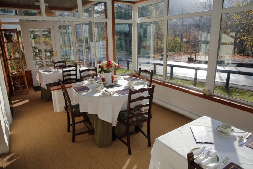 The conservatory where customers can enjoy a drink of an evening on their trip to Glenfinnan.