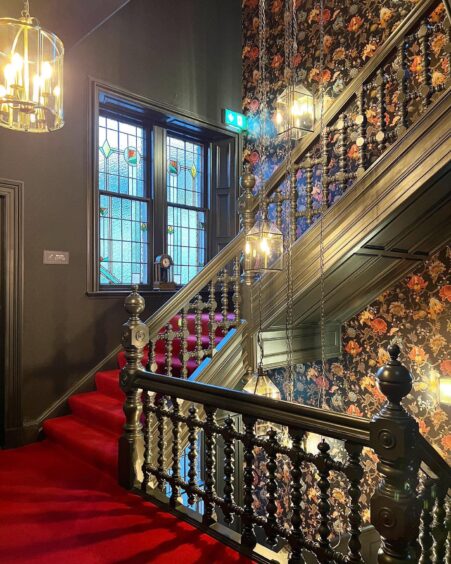 The staircase at No17 in Oban.