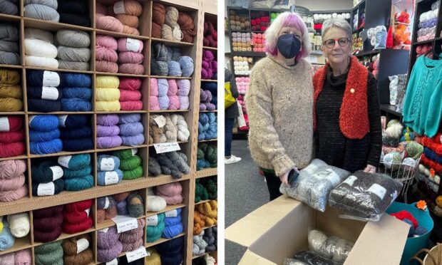 Wool for Ewe: Owner Kathleen Morrison (R) and long-time customer Jane Ronie.