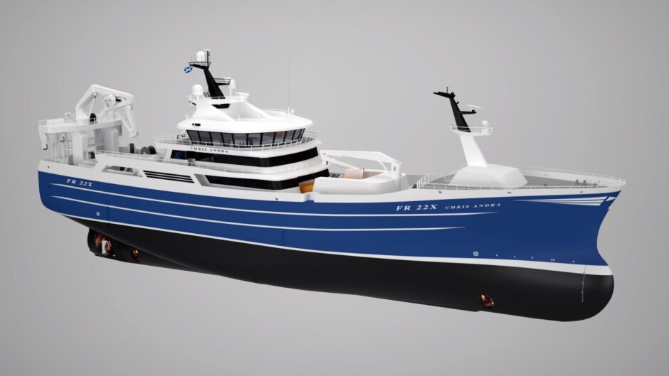 Artist's impression of the new Chris Andra fishing vessel for Klondyke Fishing Company, Fraserburgh.